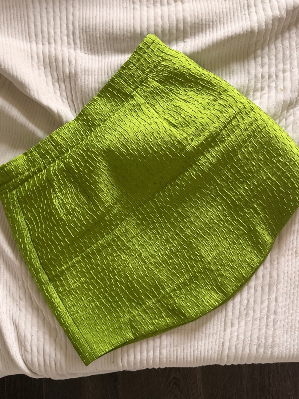 Zara Neon Lime Textured Mini Skirt